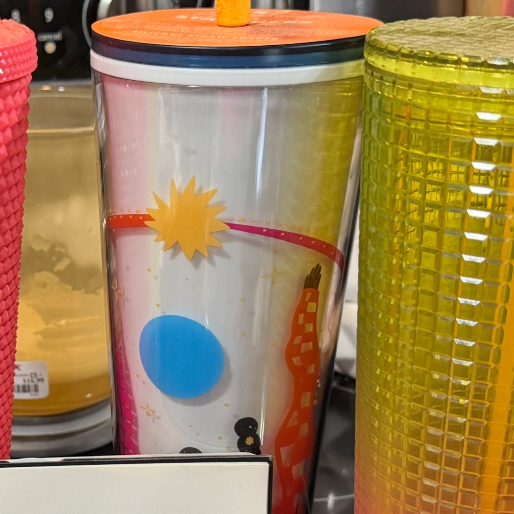 Starbucks Colorful Tumbler with Orange Lid
